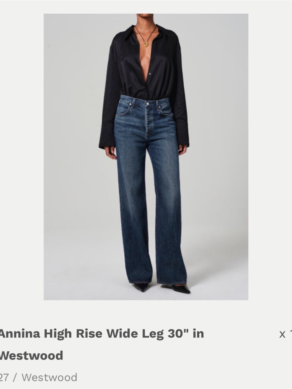 Citizens of Humanity Annina High-Rise Wide-Leg Jeans size 27
